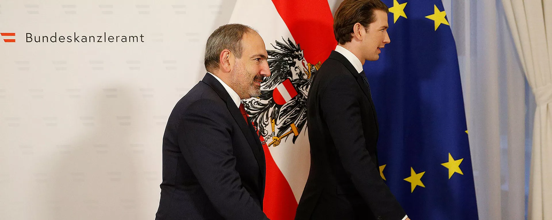 Встреча премьер-министра Армении Никола Пашиняна с канцлером Австрии Себастьяном Курцем (29 марта 2019). Вена - Sputnik Армения, 1920, 08.10.2020