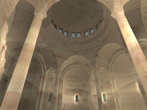 Новое сердце: в Степанакерте освятили церковь по образу Звартноца и с символом Арарата - Sputnik Армения