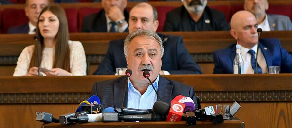 Выступление Сасуна Микаеляна на внеочередном заседании союза добровольцев Еркрапа (7 апреля 2019). Еревaн Выступление Сасуна Микаеляна на внеочередном заседании союза добровольцев Еркрапа (7 апреля 2019). Еревaн - Sputnik Արմենիա