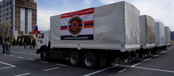 Совместная гуманитарная помощь МЧС Армении и России для пострадавших от наводнения районов Ирана (8 апреля 2019). Еревaн - Sputnik Армения