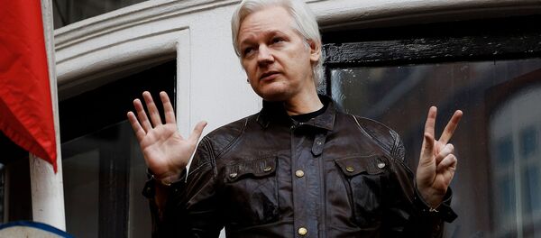 Основатель WikiLeaks Джулиан Ассанж на балконе посольства Эквадора в Великобритании (19 мая 2017). Лондон Основатель WikiLeaks Джулиан Ассанж на балконе посольства Эквадора в Великобритании (19 мая 2017). Лондон - Sputnik Армения