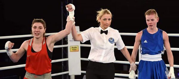 Победа спортсменки из Армении Ануш Григорян в финале розыгрыша Кубка мира по боксу. Германия - Sputnik Արմենիա