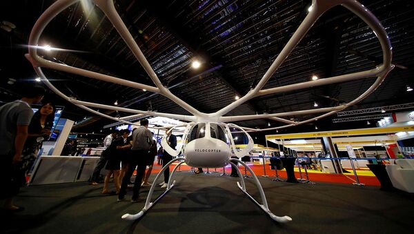 Воздушное такси немецкой компании Volocopter на выставке Rotorcraft Asia (11 апреля 2019). Сингапур - Sputnik Արմենիա