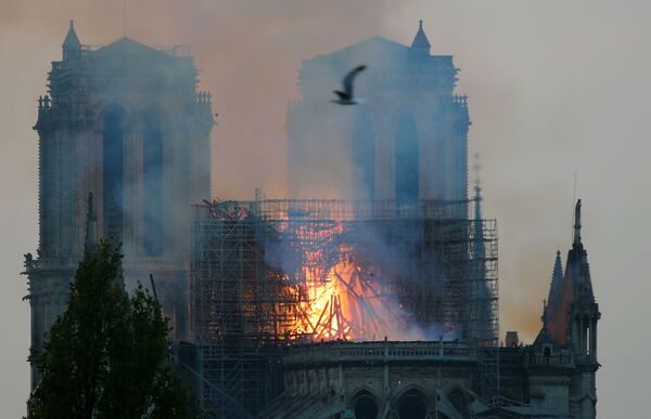 Пожар в соборе Нотр-Дам в центре Парижа (15 апреля 2019). Франция - Sputnik Армения
