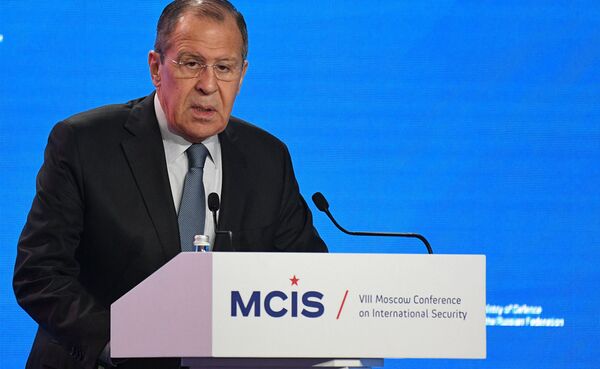Министр иностранных дел России Сергей Лавров на VIII Московской конференции по международной безопасности (24 апреля 2019). Москвa - Sputnik Армения