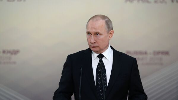  Президент РФ Владимир Путин на пресс-конференции по итогам российско-корейских переговоров - Sputnik Армения