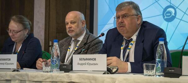 Председатель правления Евразийского банка развития Андрей Бельянинов во время Конгресса евразийских СМИ (25 апреля 2019). Тверская область - Sputnik Արմենիա