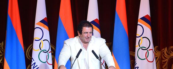 Президент НОК Армении Гагик Царукян на торжественной церемонии чествования и награждения спортсменов Армении (18 сентября 2016). Еревaн - Sputnik Արմենիա