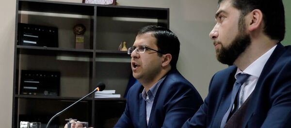 Адвокат Давида Санасаряна Арсен Сардарян на пресс-конференции (30 апреля 2019). Еревaн - Sputnik Արմենիա