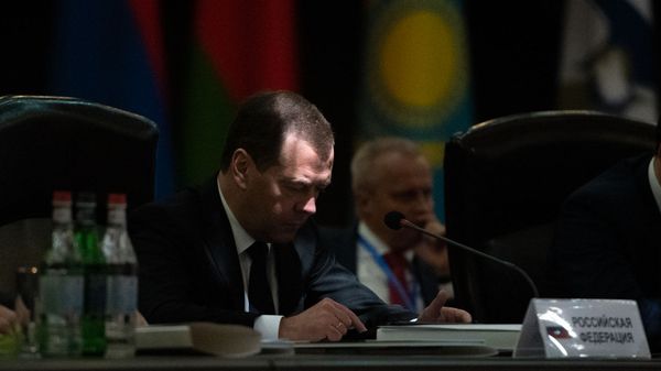 Прмьер-министр России Дмитрий Медведев на заседании Евразийского межправительственного совета (30 апреля 2019). Еревaн - Sputnik Армения
