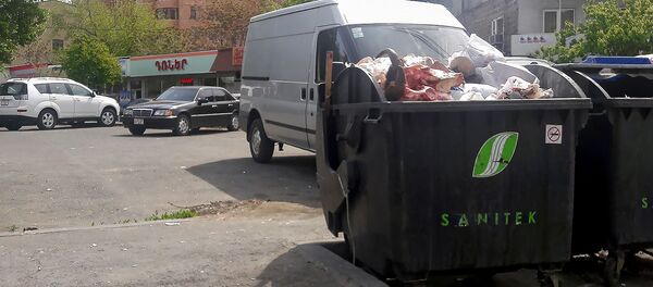 Рога и копыта в мусорном контейнере в центре Еревана - Sputnik Արմենիա