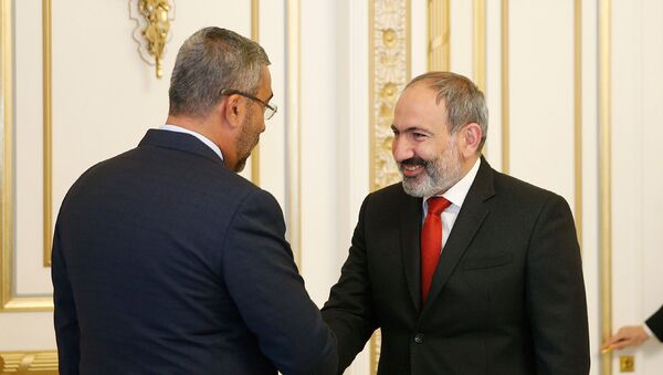 Премьер-министр Никол Пашинян встретился с госминистром ОАЭ Ахмадом Али Аль-Саехи (3 мая 2019). Еревaн - Sputnik Армения