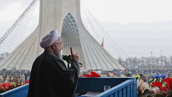 Президент Ирана Хасан Роухани во время празднования 40-й годовщины Исламской революции (11 февраля 2019). Тегеран - Sputnik Армения