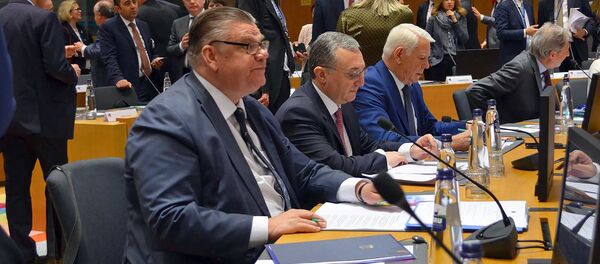 Министр иностранных дел Армении Зограб Мнацаканян в ходе заседания министров стран-участниц инициативы ЕС Восточное партнерство (13 мая 2019). Брюссель - Sputnik Армения