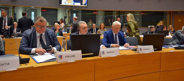Министр иностранных дел Армении Зограб Мнацаканян в ходе заседания министров стран-участниц инициативы ЕС Восточное партнерство (13 мая 2019). Брюссель - Sputnik Армения