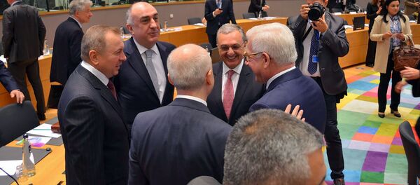 Министр иностранных дел Армении Зограб Мнацаканян в ходе заседания министров стран-участниц инициативы ЕС Восточное партнерство (13 мая 2019). Брюссель Министр иностранных дел Армении Зограб Мнацаканян в ходе заседания министров стран-участниц инициативы ЕС Восточное партнерство (13 мая 2019). Брюссель - Sputnik Արմենիա