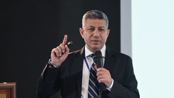 Учредитель и гендиректор GMPT Сэм Авад на форуме Инновационные технологии в сфере туризма (14 мая 2019). Еревaн - Sputnik Армения