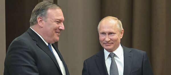 Встреча президента России Владимира Путина и и госсекретаря США Майка Помпео (14 мая 2019). Сочи Встреча президента России Владимира Путина и и госсекретаря США Майка Помпео (14 мая 2019). Сочи - Sputnik Армения