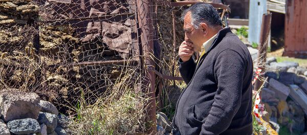 Артавазд Саакян, владелец орбушившегося дома в селе Хнаберд, Арагацотн - Sputnik Армения