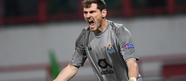 Вратарь ФК Порту Икер Касильяс в матче группового этапа Лиги Чемпионов УЕФА сезона 2018/19 между командами Локомотив и Порту (25 октября 2019). Москвa - Sputnik Армения