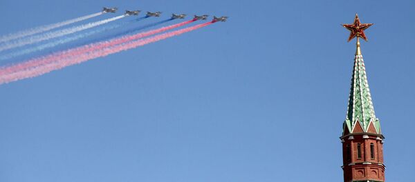 Военный парад в честь 73-й годовщины Победы в Великой Отечественной войне на Красной площади (9 мая 2018). Москвa - Sputnik Армения