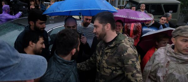 Давид Санасарян перед зданием суда общей юрисдикции столичных административных районов Аван и Нор Норк (20 мая 2019). Еревaн Давид Санасарян перед зданием суда общей юрисдикции столичных административных районов Аван и Нор Норк (20 мая 2019). Еревaн - Sputnik Արմենիա