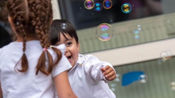 Дети на открытии нового детского сада благотворительного фонда SOS - Детские деревни (21 мая 2019). Котайк - Sputnik Армения