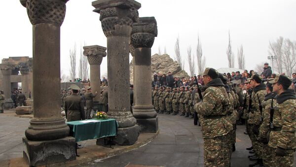 Церемония присяги армянских солдат в Звартноце - Sputnik Արմենիա