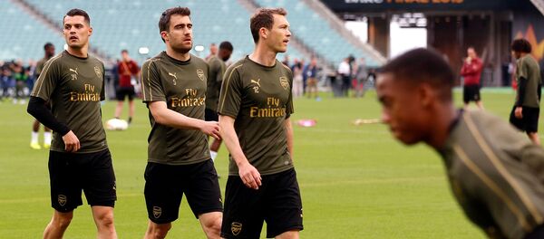 Футболисты Арсенала во время тренировки на Олимпийском стадионе (28 мая 2019). Баку Футболисты Арсенала во время тренировки на Олимпийском стадионе (28 мая 2019). Баку - Sputnik Արմենիա