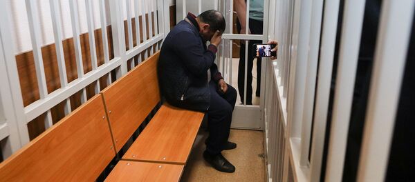 Избрание меры пресечения в Красногорском городском суде Московской области Сергею Ходжаеву (Ходжаяну) подозреваемого в убийстве ветерана боевых действий Никиты Белянкина (5 июня 2019). Москвa - Sputnik Արմենիա