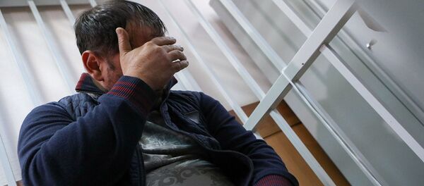 Избрание меры пресечения в Красногорском городском суде Московской области Сергею Ходжаеву (Ходжаяну) подозреваемого в убийстве ветерана боевых действий Никиты Белянкина (5 июня 2019). Москвa - Sputnik Армения