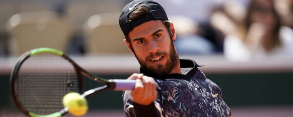 Российский теннисист армянского происхождения Карен Хачанов в 12-м туре французского открытого чемпионата по теннису Roland Garros (6 июня 2019). Париж Российский теннисист армянского происхождения Карен Хачанов в 12-м туре французского открытого чемпионата по теннису Roland Garros (6 июня 2019). Париж - Sputnik Армения