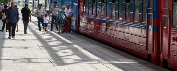 Первый рейс поезда Армения из Еревана в Батуми в 2019-ом году. Первый рейс поезда Армения из Еревана в Батуми в 2019-ом году. - Sputnik Արմենիա