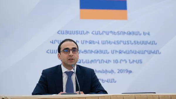 Вице-премьер Армении Тигран Авинян во время десятого заседания межправительственной комиссии по торгово-экономическому сотрудничеству (27 июня 2019). Еревaн - Sputnik Армения