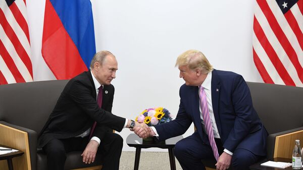Встреча президентов России и США Владимира Путина и Дональда Трампа на полях саммита G20 (28 июня 2019). Осака - Sputnik Արմենիա