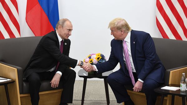 Встреча президентов России и США Владимира Путина и Дональда Трампа на полях саммита G20 (28 июня 2019). Осака - Sputnik Արմենիա