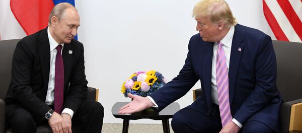 Встреча президентов России и США Владимира Путина и Дональда Трампа на полях саммита G20 (28 июня 2019). Осака - Sputnik Армения
