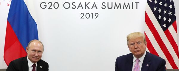 Встреча президентов России и США Владимира Путина и Дональда Трампа на полях саммита G20 (28 июня 2019). Осака - Sputnik Армения