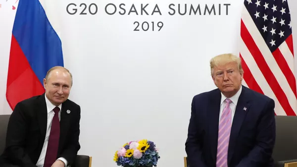 Встреча президентов России и США Владимира Путина и Дональда Трампа на полях саммита G20 (28 июня 2019). Осака - Sputnik Армения