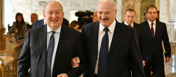 Встреча президентов Армении и Беларуси Армена Саркисяна и Александра Лукашенко (2 июля 2019). Минск - Sputnik Армения