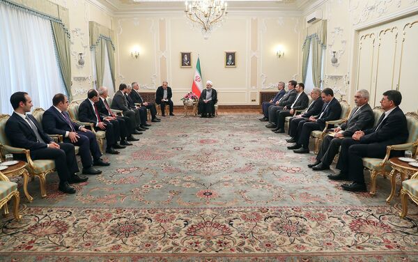 Вице-премьер Армении Мгер Григорян встретился с президентом Ирана Хасаном Рухани (3 июля 2019). Тегеран - Sputnik Армения