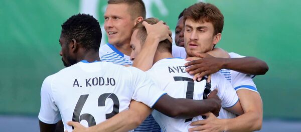 Футболисты ФК Арарат-Армения празднуют забитый гол в матче квалификационного раунда розыгрыша Лиги Чемпионов 2019-2020 против шведской АИК (9 июля 2019). Еревaн Футболисты ФК Арарат-Армения празднуют забитый гол в матче квалификационного раунда розыгрыша Лиги Чемпионов 2019-2020 против шведской АИК (9 июля 2019). Еревaн - Sputnik Армения