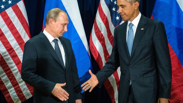 Президенты России и США Владимир Путин и Барак Обама - Sputnik Армения
