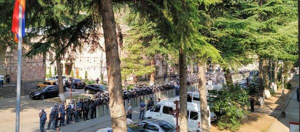 В Иджеван стянуты войска полиции после произошедших столкновений из-за запрета на вырубку леса (18 июля 2019) В Иджеван стянуты войска полиции после произошедших столкновений из-за запрета на вырубку леса (18 июля 2019) - Sputnik Армения