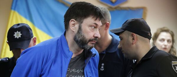 Руководитель портала РИА Новости Украина Кирилл Вышинский на заседании Подольского суда (19 июля 2019). Киев Руководитель портала РИА Новости Украина Кирилл Вышинский на заседании Подольского суда (19 июля 2019). Киев - Sputnik Армения