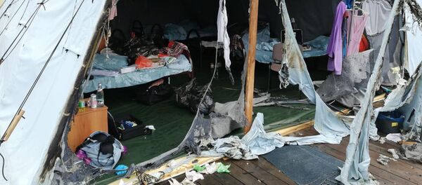 Пожар произошел в палаточном лагере под Хабаровском. 23 июля 2019 года - Sputnik Армения