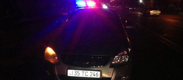 Полицейский автомобиль на месте ДТП на улице Арцаха (24 июля 2019). Еревaн - Sputnik Армения