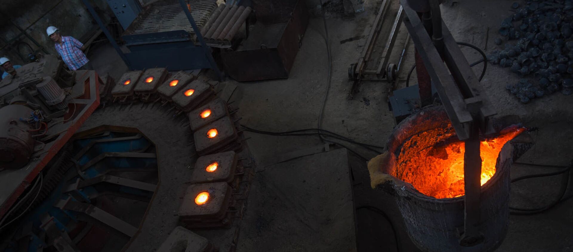 Производство шаров для рудных мельниц на медеплавильном заводе ACP, город Алаверди - Sputnik Արմենիա, 1920, 14.10.2019