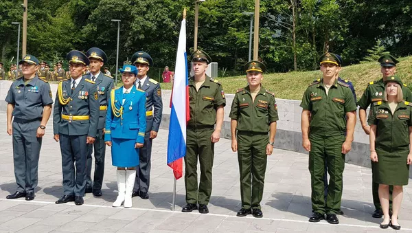 Военнослужащие стран - участниц Армейских игр 2019 на открытии соревнований Воин мира (3 августа 2019). Армения - Sputnik Армения