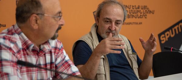 Герман Авагян на вечере памяти Андрея Стенина в мультимедийном пресс-центре Sputnik Армения (6 августа 2019). Еревaн - Sputnik Армения